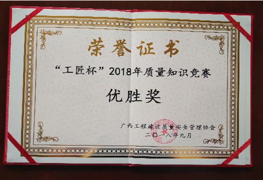 完美体育集团有限公司
喜获全区“工匠杯”2018年质量知识竞赛佳绩